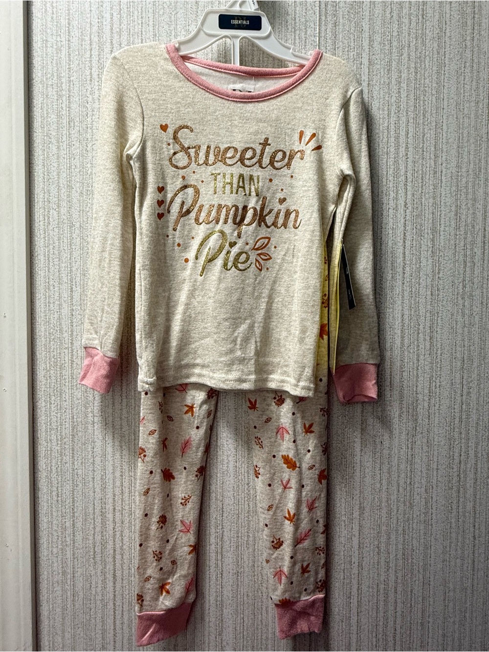 Girls' Cream & Pink 'Sweeter Than Pumpkin Pie' Pajama Set